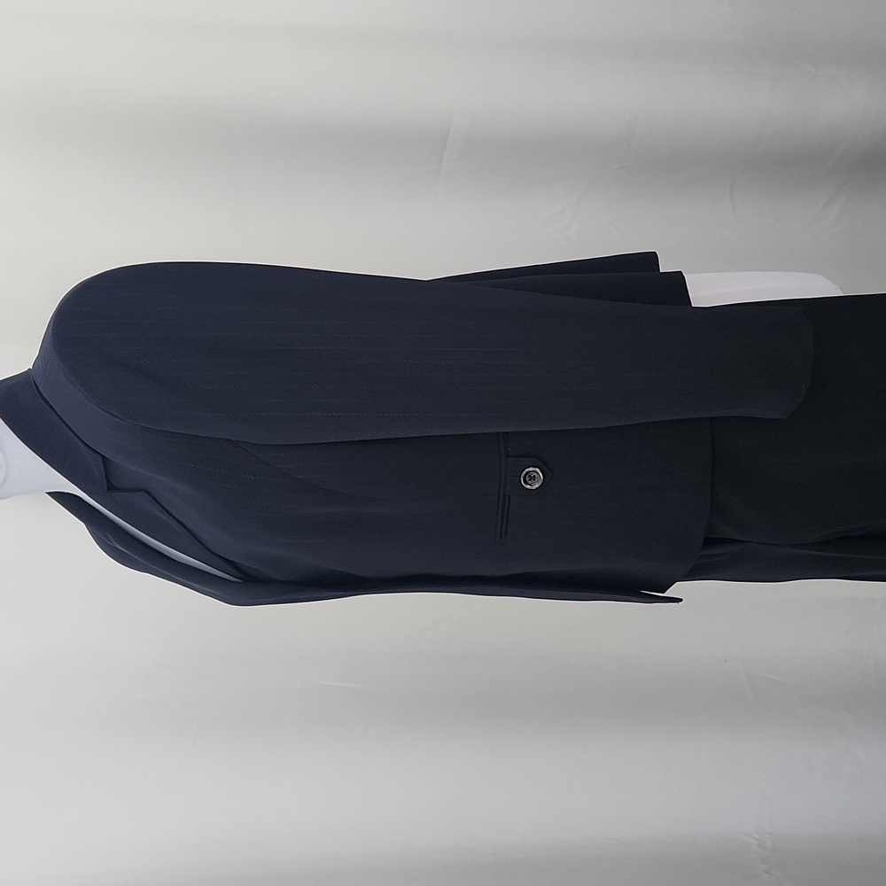 Kasper Petite 10P Navy Pinstripe Pant Suit Blazer & Trousers Career Professional - Picture 5 of 11